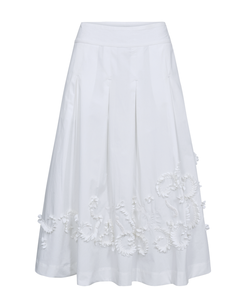 CMVATAN - SKIRT WITH HAND EMBROIDERED DETAILS IN WHITE