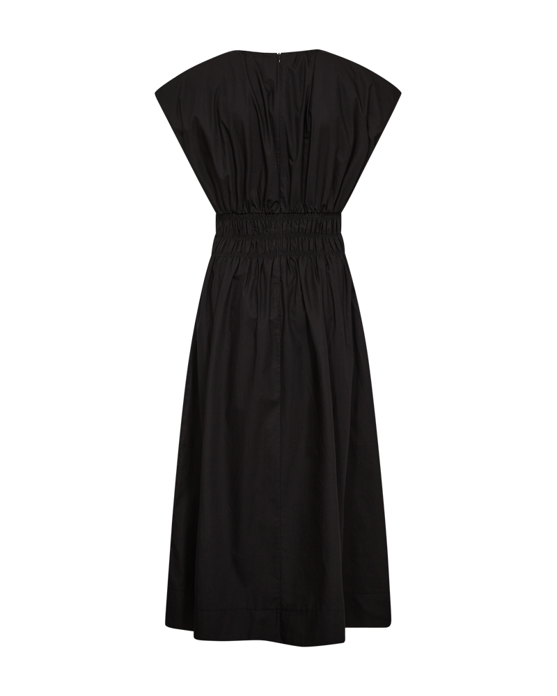 CMCRIPS - DRESS WITH SMOCK IN BLACK