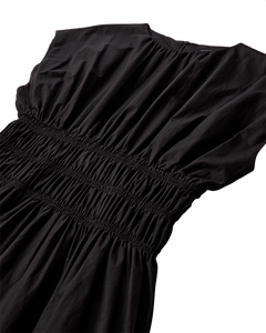CMCRIPS - DRESS WITH SMOCK IN BLACK