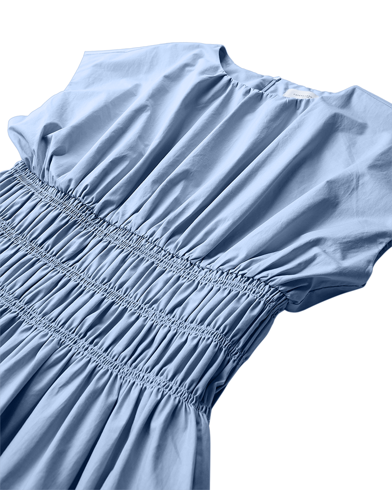CMCRIPS - DRESS WITH SMOCK IN BLUE