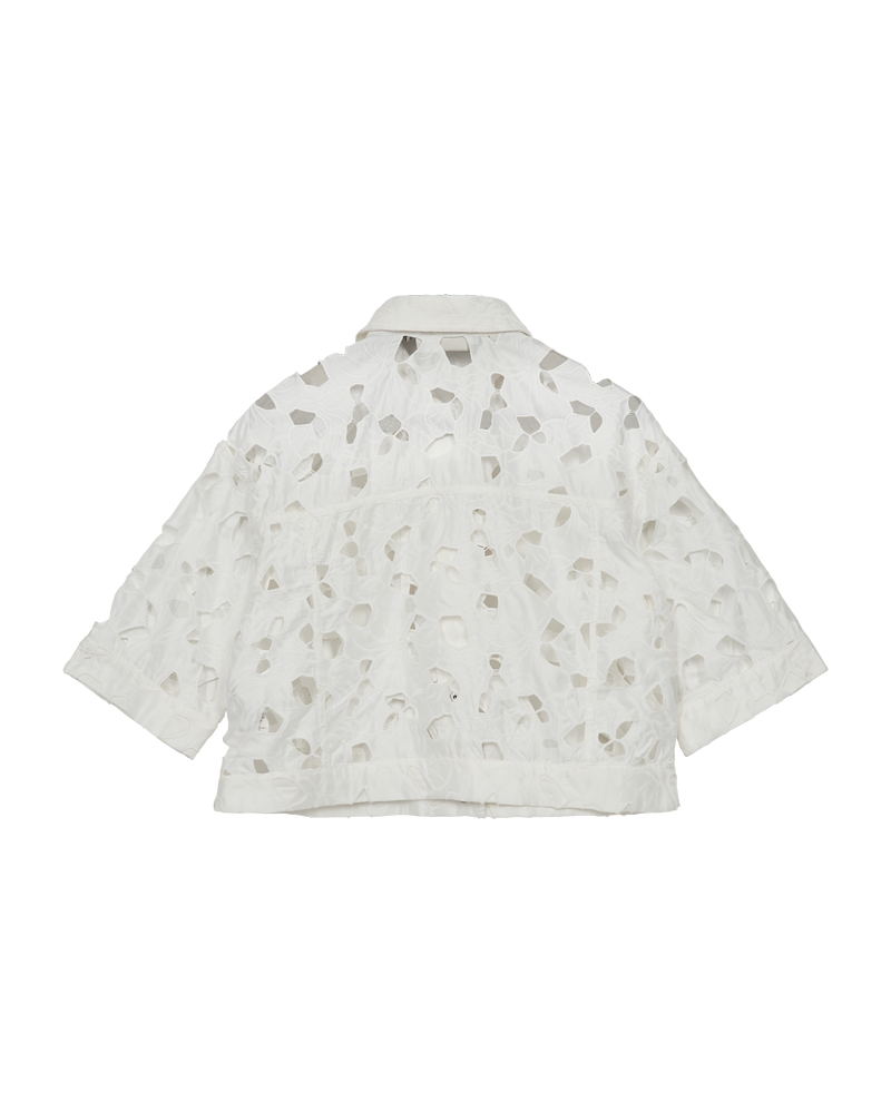 Cmnotra - jas met gatpatroon in wit