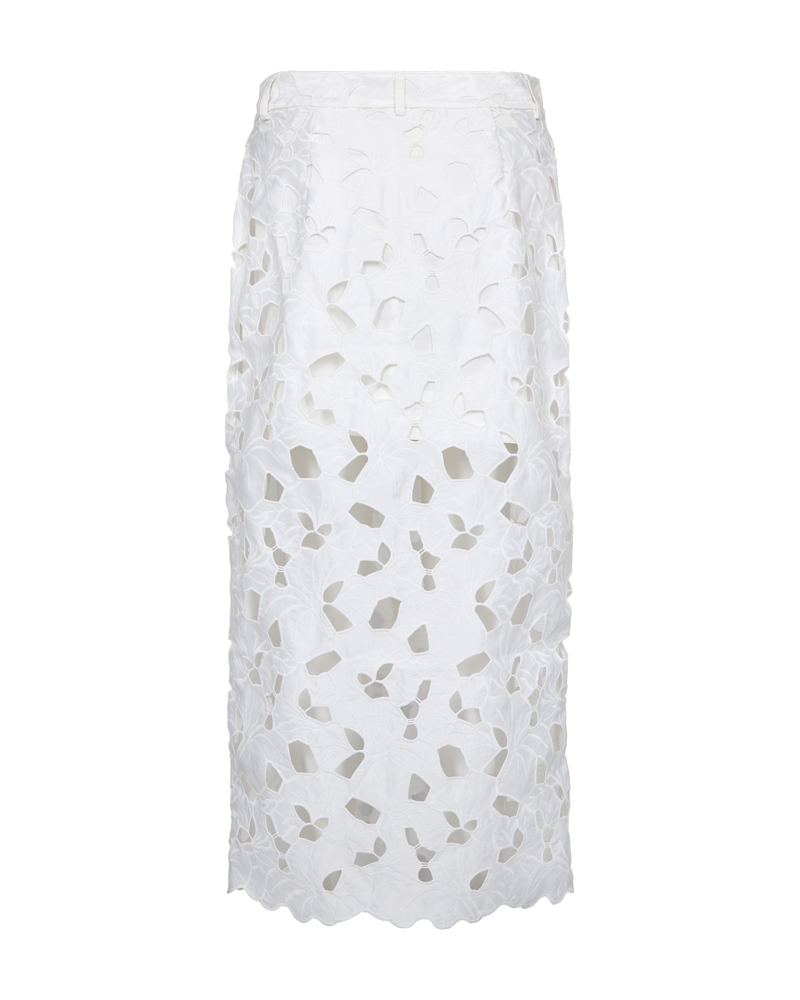 Cmnotra - rok met gatpatroon in wit