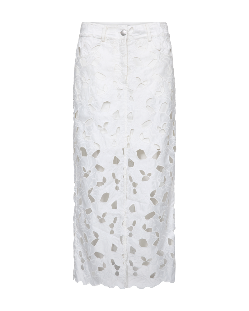 Cmnotra - rok met gatpatroon in wit