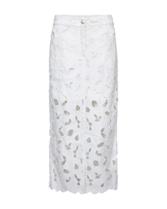 スカート PAROSH Women Mid Skirts D620997PL 001 WHITE P.A.R.O.S.H. Long lace skirt - Light Beige - Women | D621506101