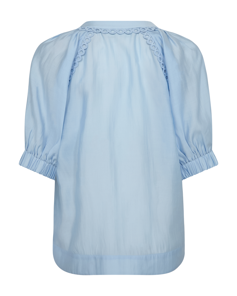 CMMOLLY - SHIRT WITH CUT-AND-SEW LACE IN BLUE