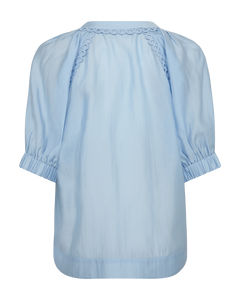 CMMOLLY - SHIRT WITH CUT-AND-SEW LACE IN BLUE