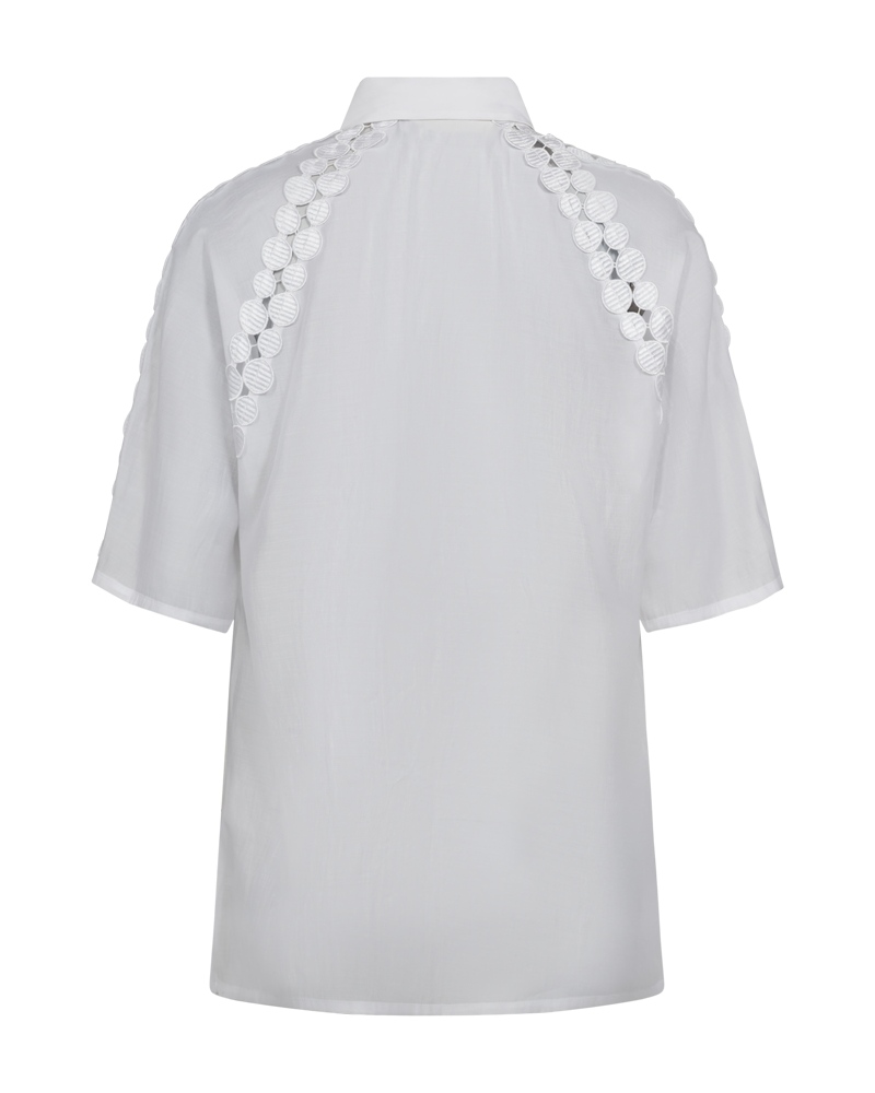 CMMOLLY - SHIRT WITH CUT-AND-SEW LACE IN WHITE