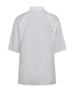 CMMOLLY - SHIRT WITH CUT-AND-SEW LACE IN WHITE