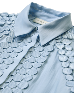CMMOLLY - SHIRT WITH CUT-AND-SEW LACE IN BLUE