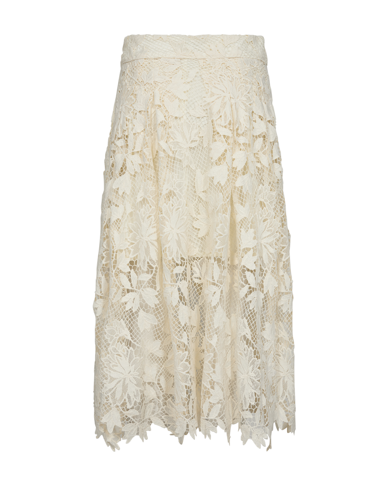 CMLARAH - SKIRT WITH ALLOVER LACE IN OFF-WHITE