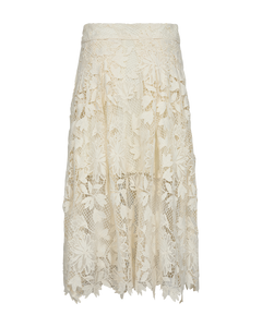 CMLARAH - SKIRT WITH ALLOVER LACE IN OFF-WHITE