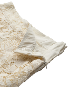 CMLARAH - SKIRT WITH ALLOVER LACE IN OFF-WHITE