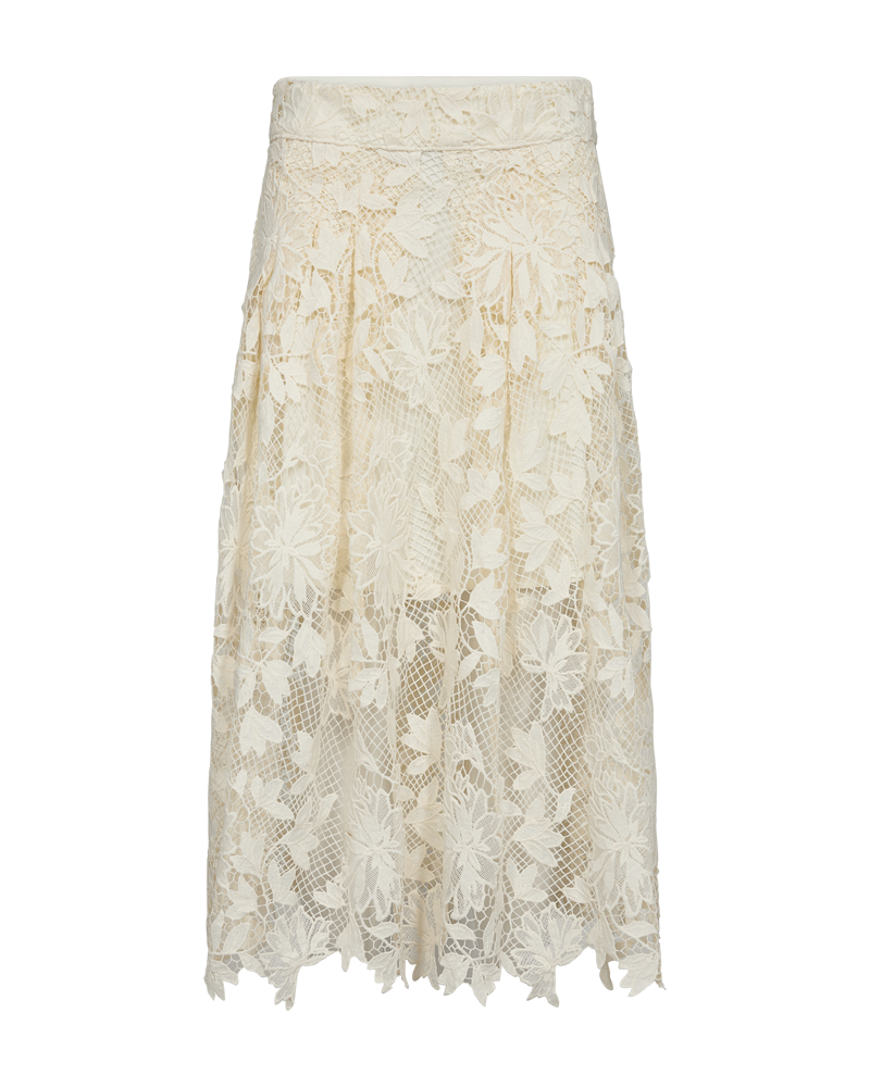 CMLARAH - SKIRT WITH ALLOVER LACE IN OFF-WHITE