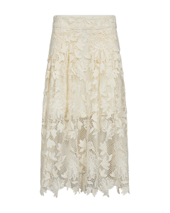 CMLARAH - SKIRT WITH ALLOVER LACE IN OFF-WHITE