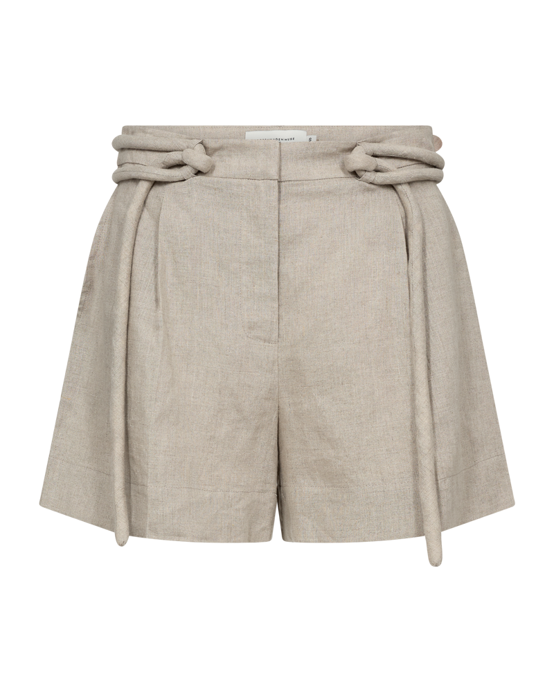 Cmnatuli - linnen shorts met trekkoorddetails in beige