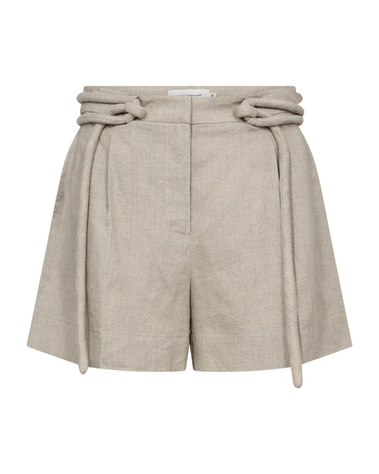 Cmnatuli - linnen shorts met trekkoorddetails in beige