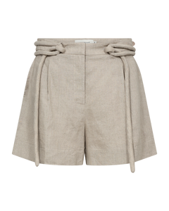 Cmnatuli - linnen shorts met trekkoorddetails in beige
