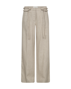 Cmnatuli - broek met tekenstringdetails in beige