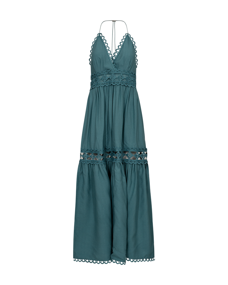 Cmasleah-jurk met snij-en-sew kant in blauw