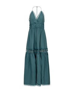 Cmasleah-jurk met snij-en-sew kant in blauw