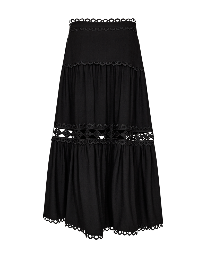 Cmasleah-rok met knip-en-sew kant in zwart