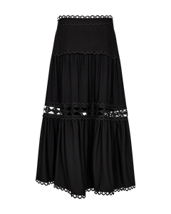 Cmasleah-rok met knip-en-sew kant in zwart