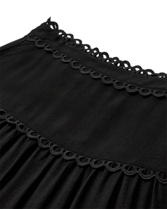 Cmasleah-rok met knip-en-sew kant in zwart
