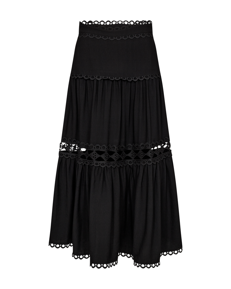 Cmasleah-rok met knip-en-sew kant in zwart