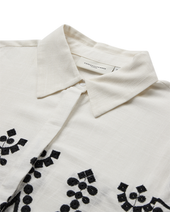 CMEMBROIDERY - SHIRT WITH ALLOVER EMBROIDERY IN WHITE AND BLACK,OFF-WHITE