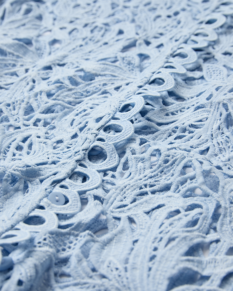 CMMALUKY - SHIRT WITH ALLOVER LACE IN BLUE