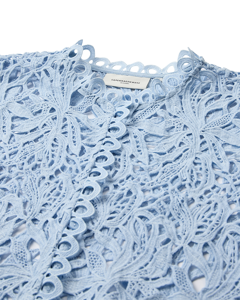 CMMALUKY - SHIRT WITH ALLOVER LACE IN BLUE