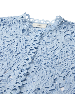 CMMALUKY - SHIRT WITH ALLOVER LACE IN BLUE