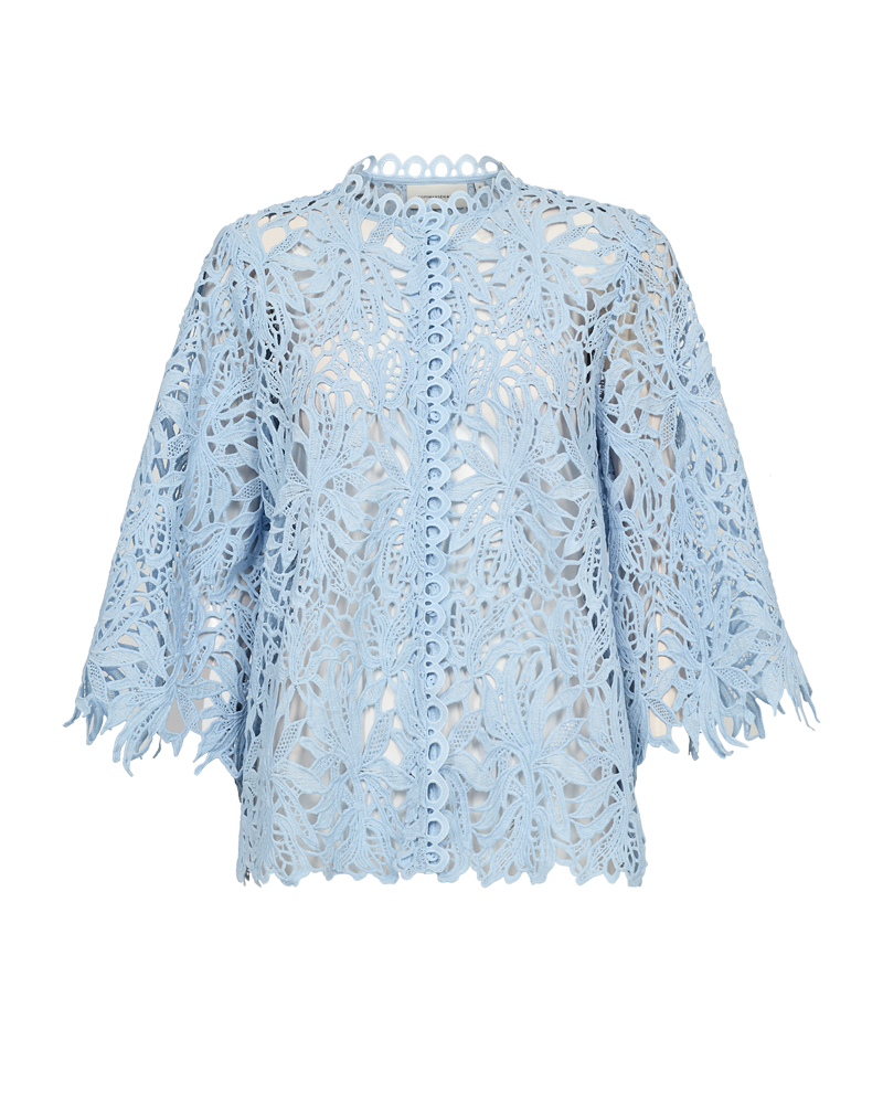 CMMALUKY - SHIRT WITH ALLOVER LACE IN BLUE