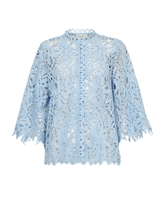 CMMALUKY - SHIRT WITH ALLOVER LACE IN BLUE