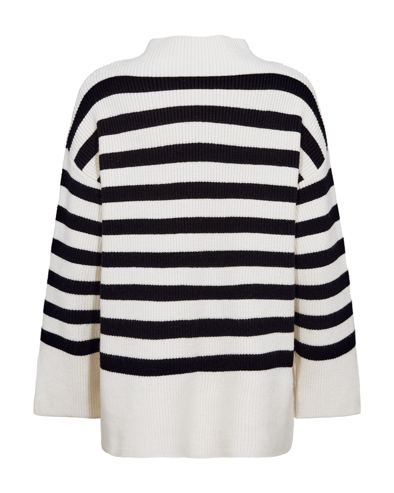 Cmcolin - rib gebreide pullover in off -wit en zwart