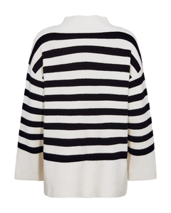 Cmcolin - rib gebreide pullover in off -wit en zwart