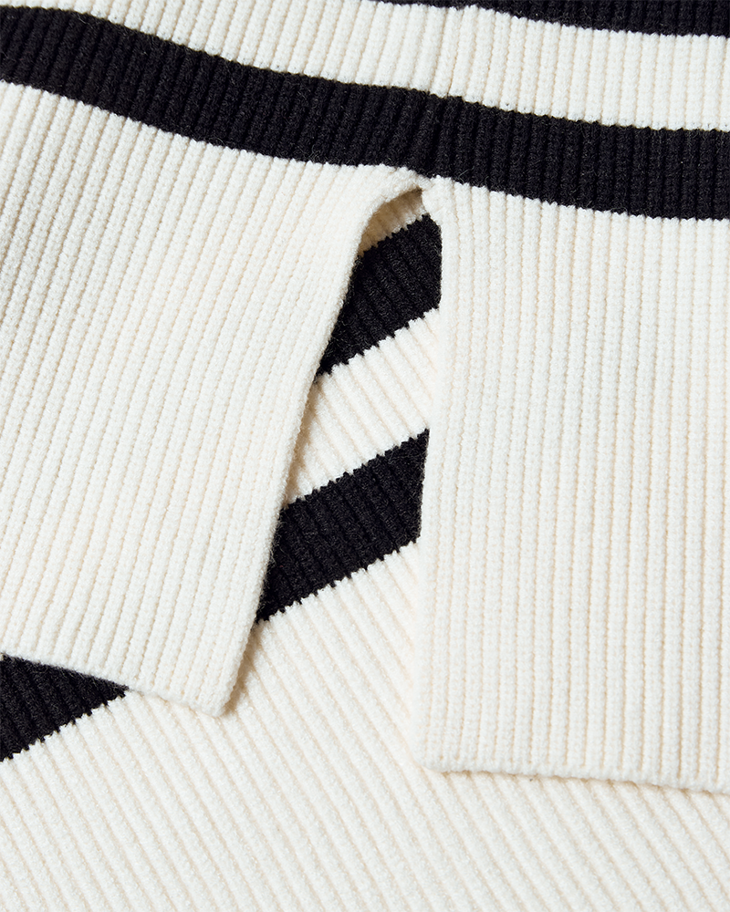 Cmcolin - rib gebreide pullover in off -wit en zwart