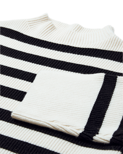 Cmcolin - rib gebreide pullover in off -wit en zwart