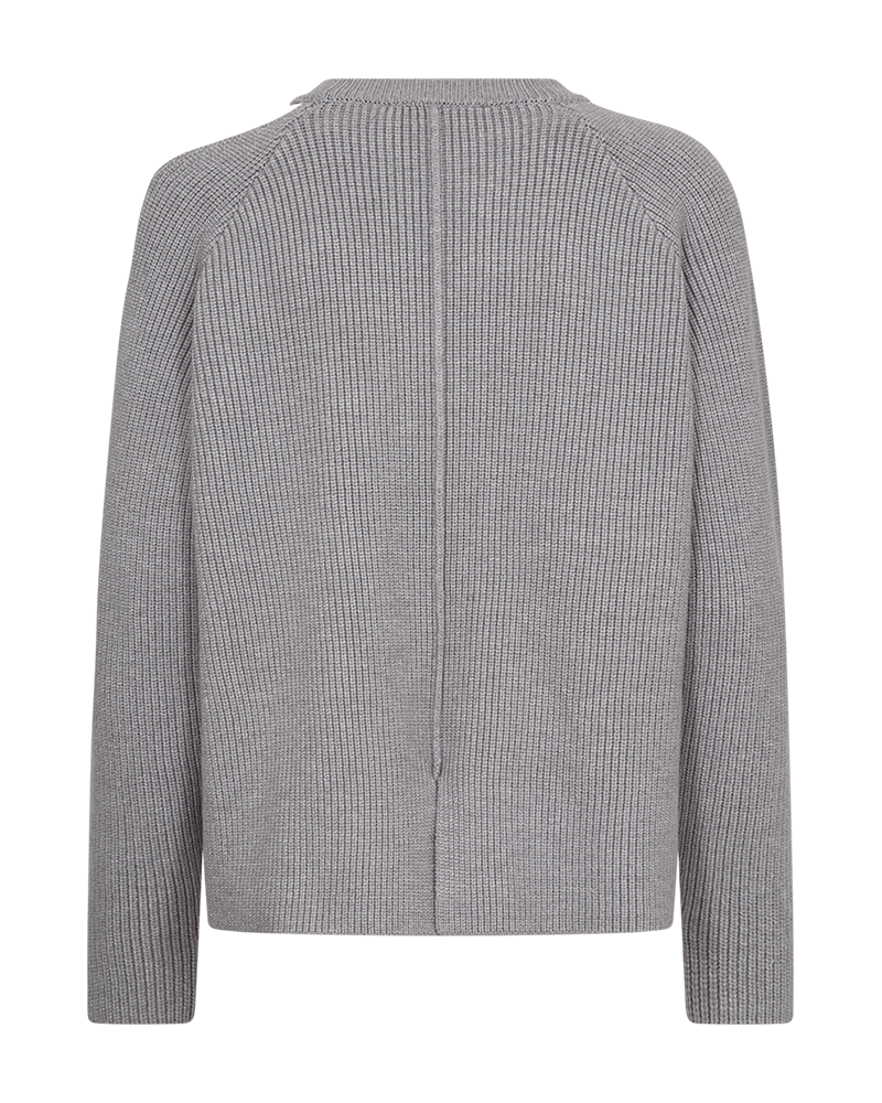 Cmcolin - rib gebreide pullover in grijs