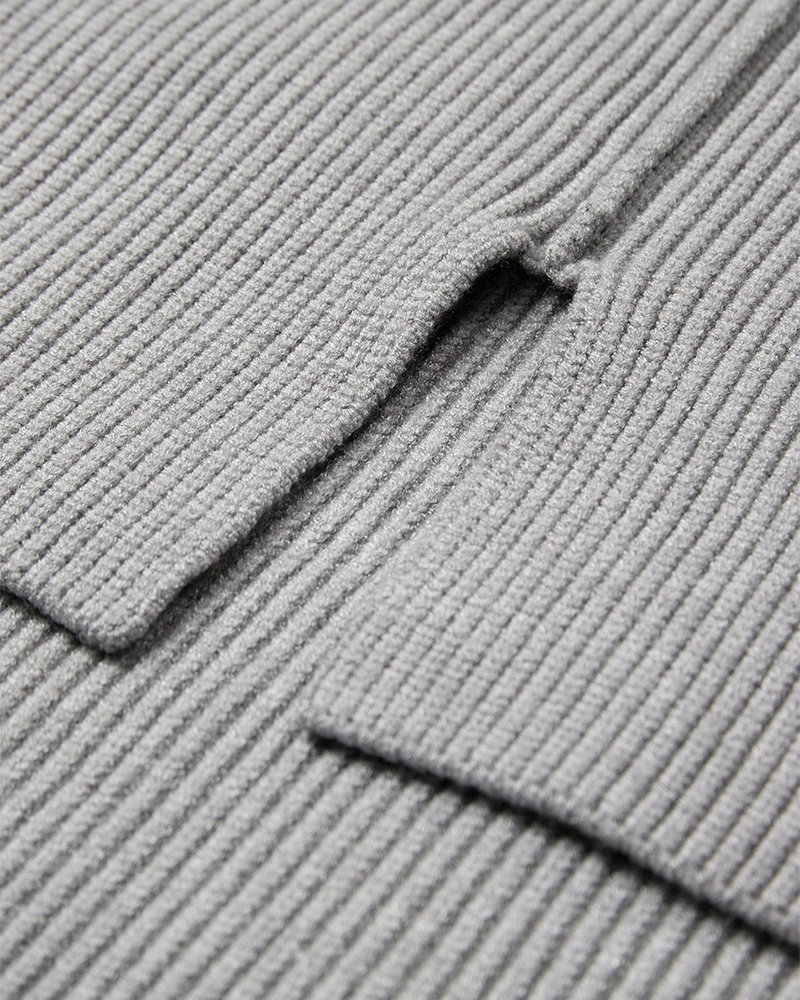 Cmcolin - rib gebreide pullover in grijs