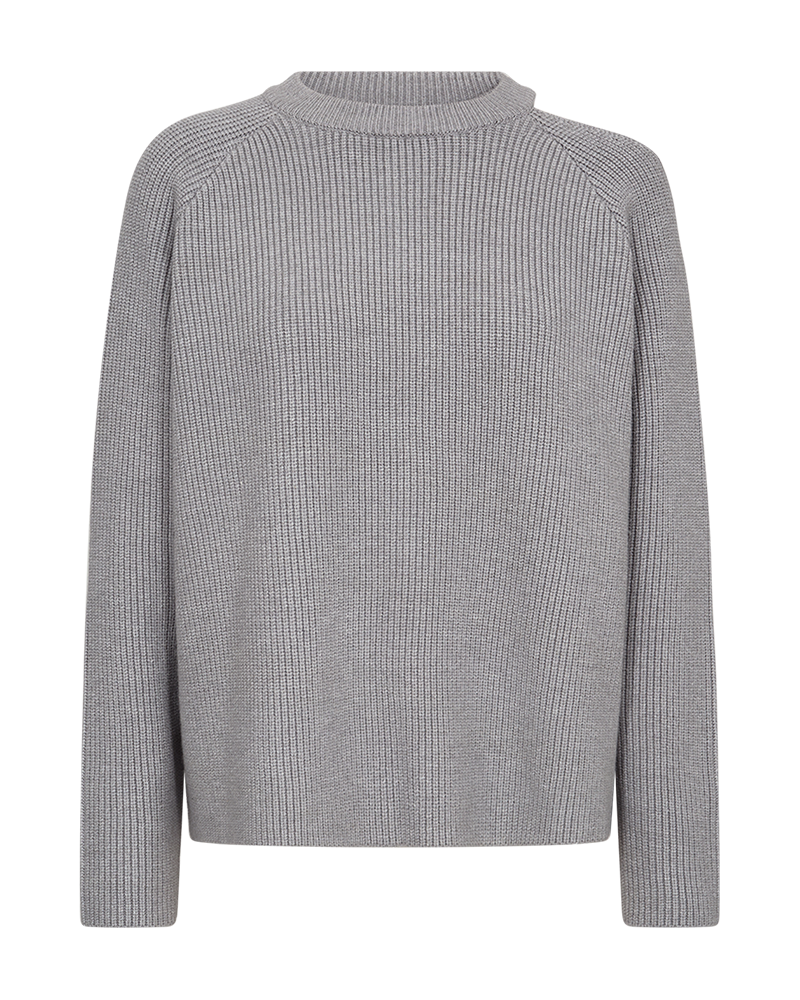 Cmcolin - rib gebreide pullover in grijs