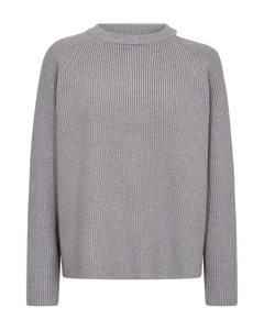 Cmcolin - rib gebreide pullover in grijs