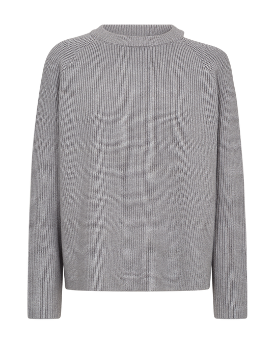 CMCOLIN - RIB KNIT PULLOVER IN GREY