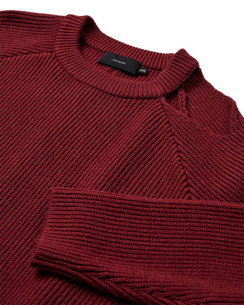 Cmcolin - geribbelde pullover in rood