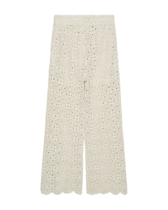 Cmcrochet - broek met haakpatroon in beige