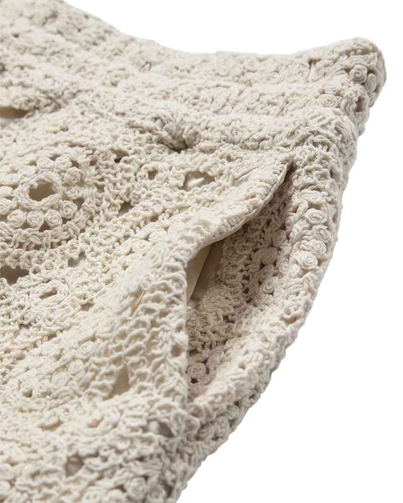 Cmcrochet - broek met haakpatroon in beige