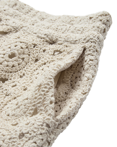 Cmcrochet - broek met haakpatroon in beige