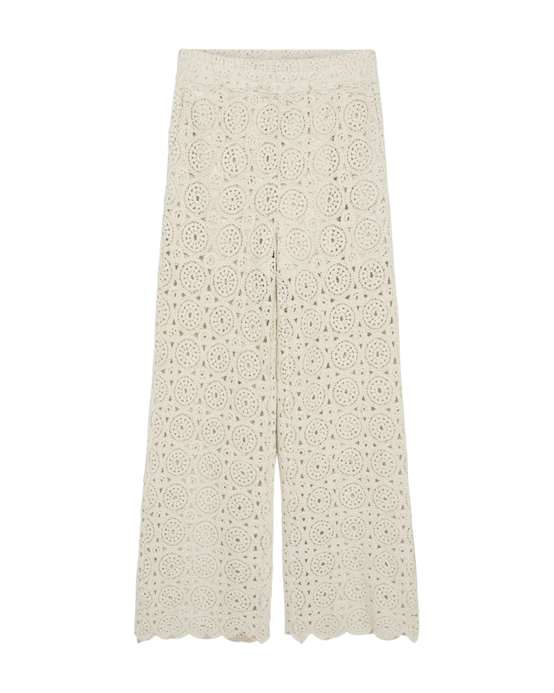 Cmcrochet - broek met haakpatroon in beige