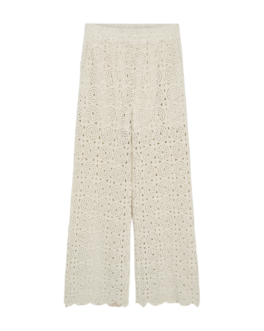 Cmcrochet - broek met haakpatroon in beige