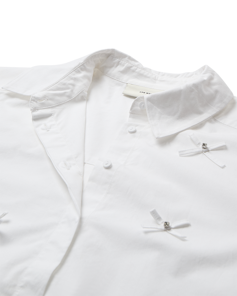 CMVATAN - SHIRT WITH BOWS IN WHITE